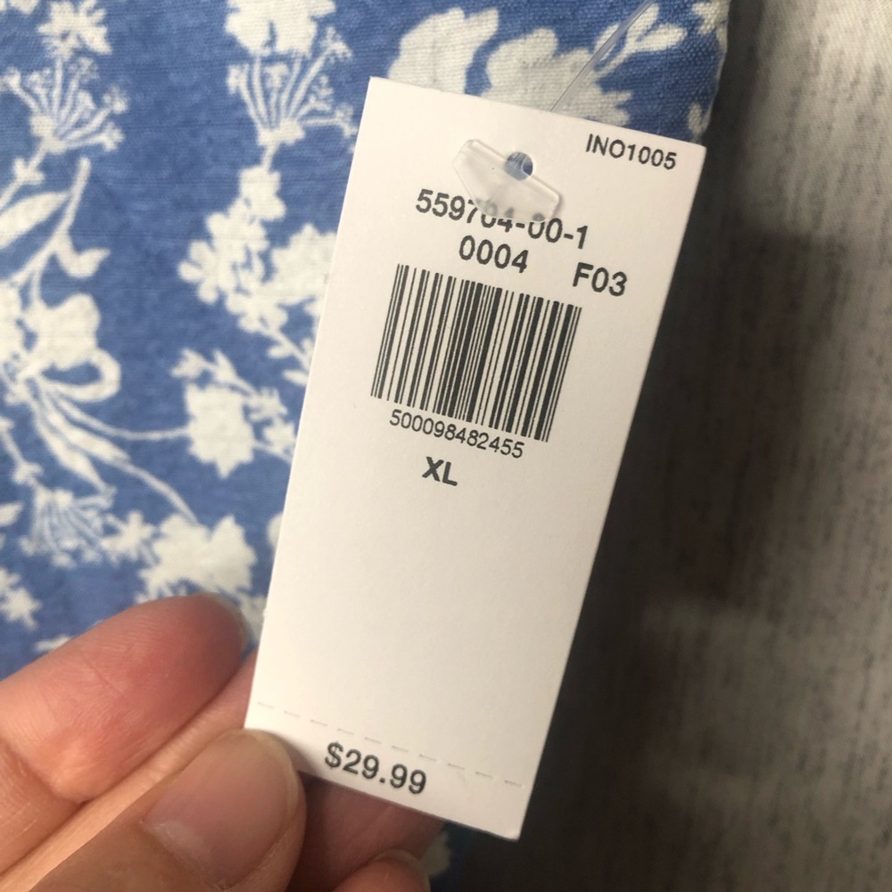 NEW Old Navy Women's Fitted Tie Shoulder Cropped Dobby Corset Cami Top Blue XL - Picture 3 of 11